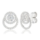 Pendientes Camaleoni  Plata Rodio Desmontable Flor WPD004/LP