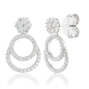 Pendientes Camaleoni  Plata Rodio Desmontable Flor WPD004/LP