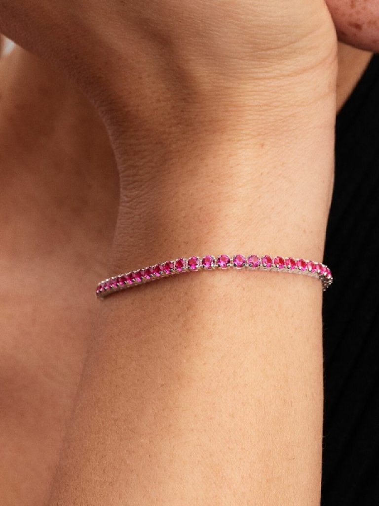 Pulsera Pandora Tenis Rosa Brillante