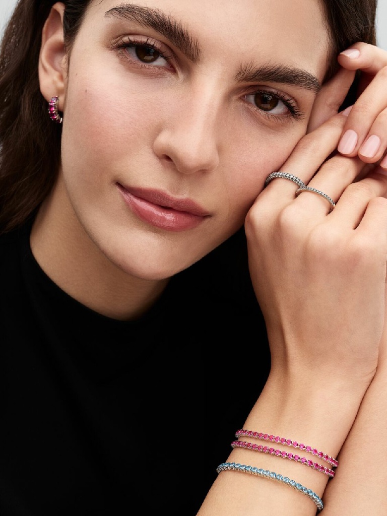 Pulsera Pandora Tenis Rosa Brillante