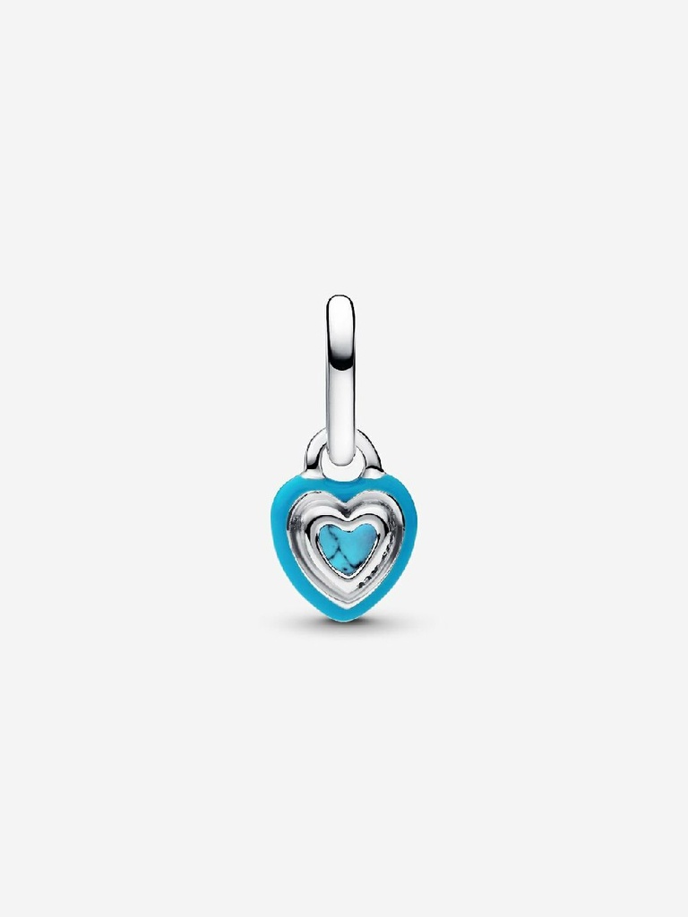 Charm Pandora Mini Colgante Corazón Color Turquesa