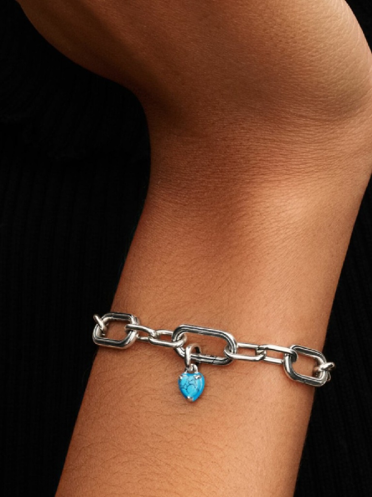Charm Pandora Mini Colgante Corazón Color Turquesa