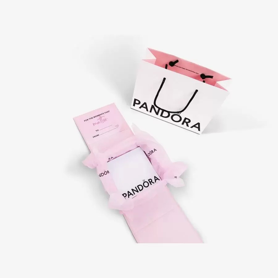 Set Pandora 3 Piezas, Caja pequeña, Caja de regalo rosa premium y Tarjeta dedicatoria