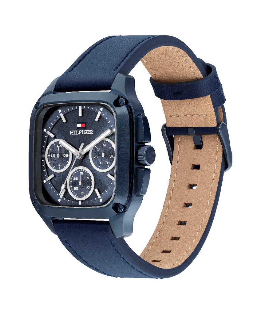 Reloj Tommy Hilfiger Hombre Caja Cuadrada Acero Azul 1792219