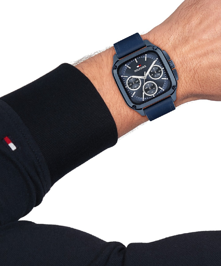 Reloj Tommy Hilfiger Hombre Caja Cuadrada Acero Azul 1792219
