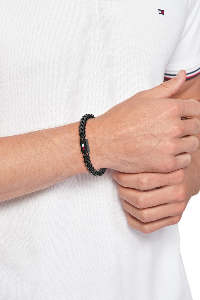 Pulsera Tommy Hilfiger Acero Inox Negro Hombre 2790649