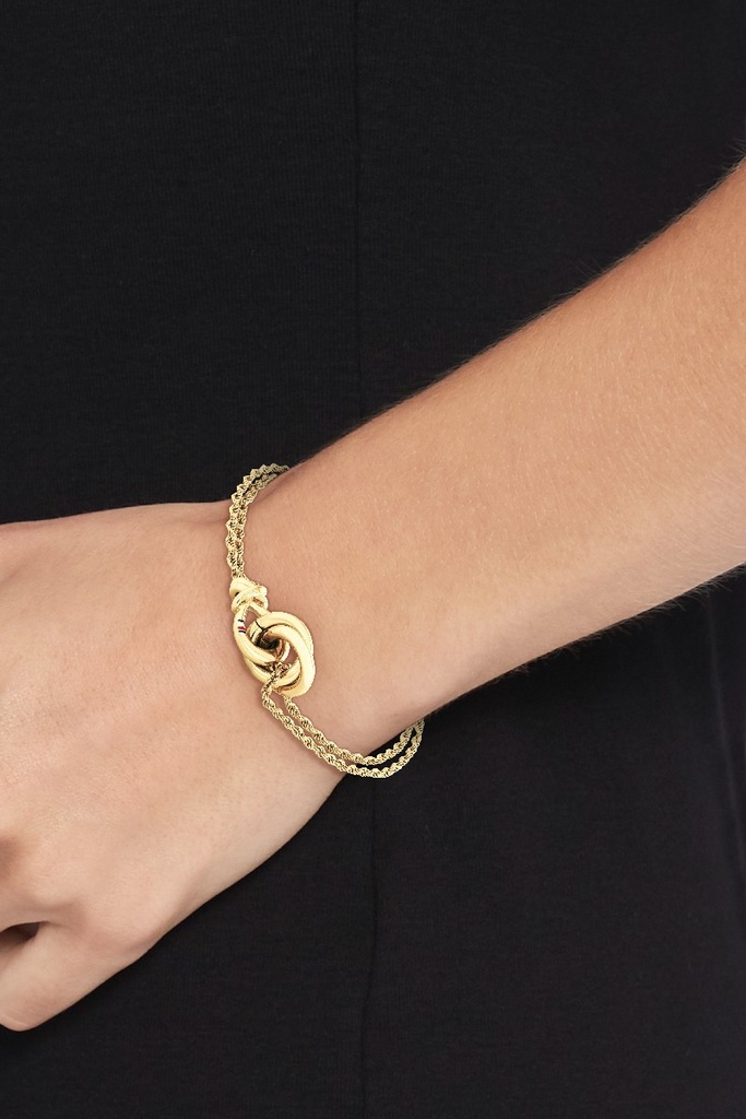 Pulsera Tommy Hilfigerde Doble Cadena Acero Inox. con Nudo Marinero Mujer 2780991