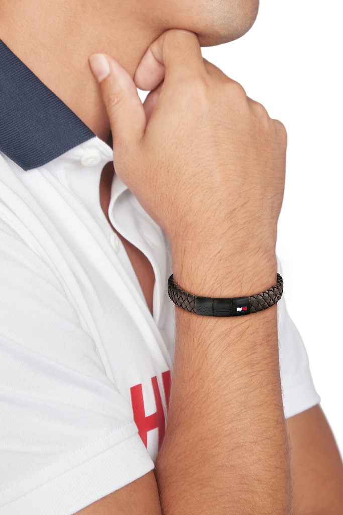 Pulsera Tommy Hilfiger Cuero Trenzado Marrón 2790661