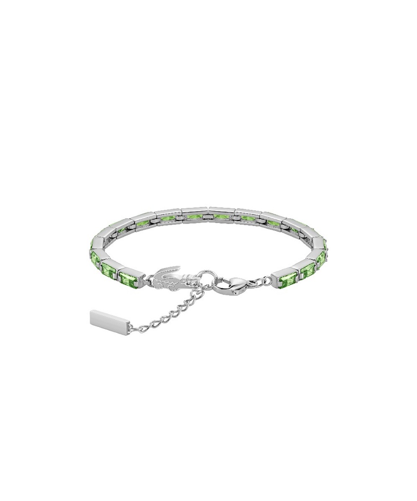 Pulsera Lacoste Duchess Acero Inoxidable Circontas Verdes Mujer 2040500