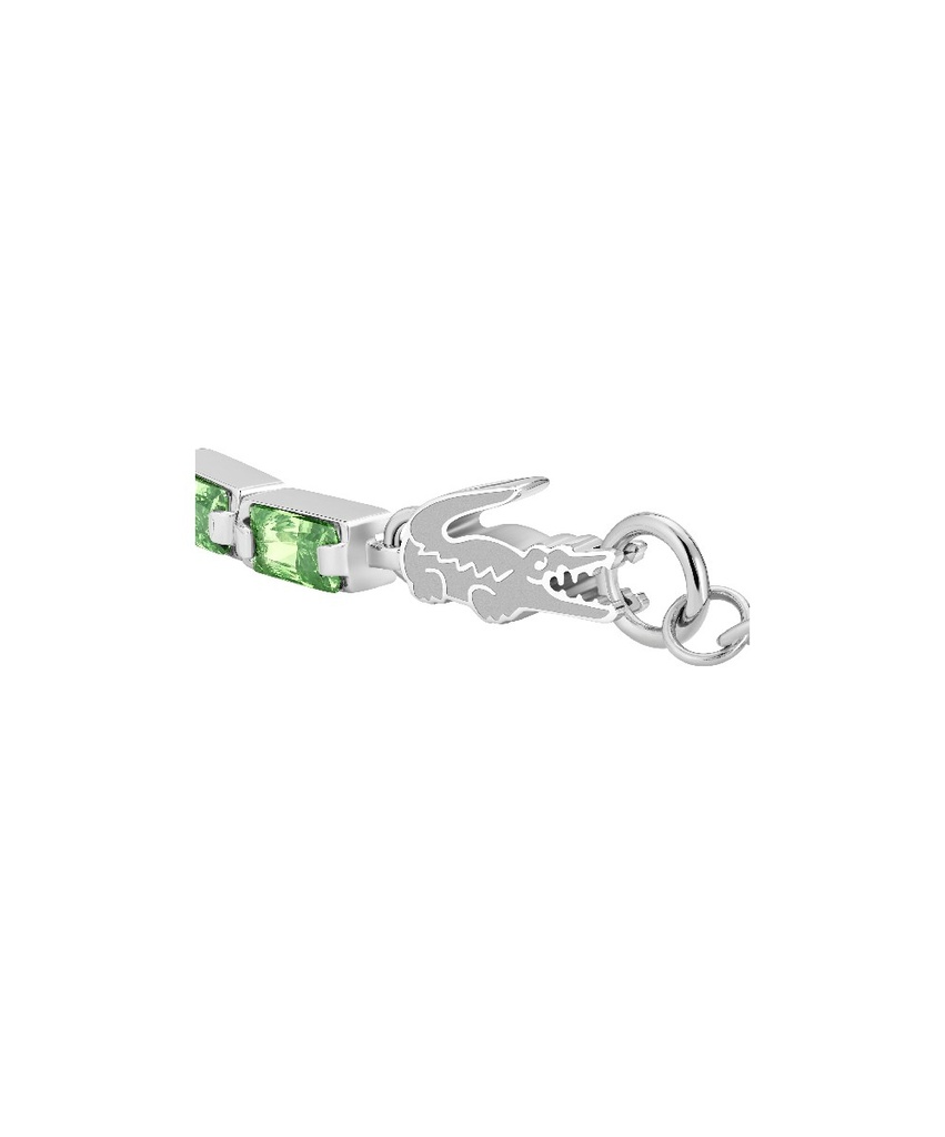 Pulsera Lacoste Duchess Acero Inoxidable Circontas Verdes Mujer 2040500