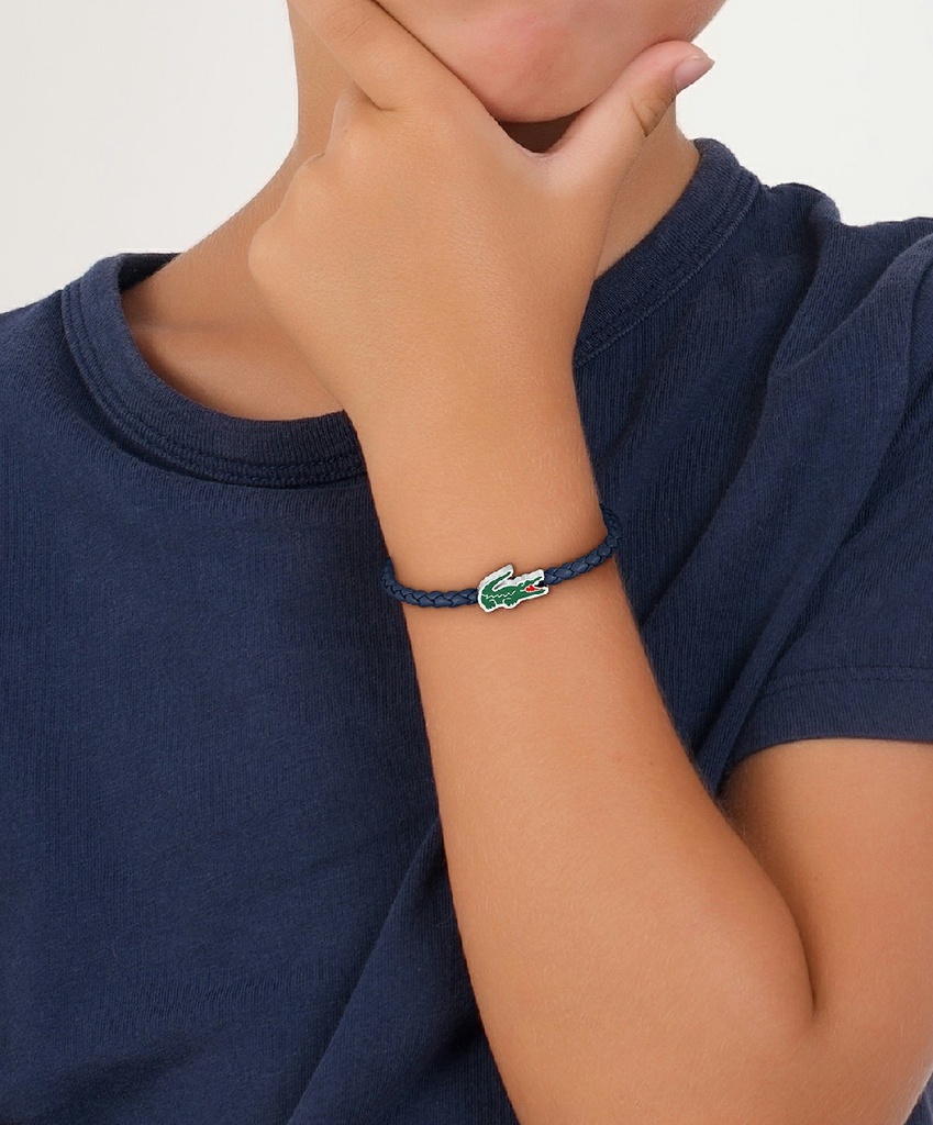 Pulsera Lacoste Cutie Croc Piel Azul Kids 2040529