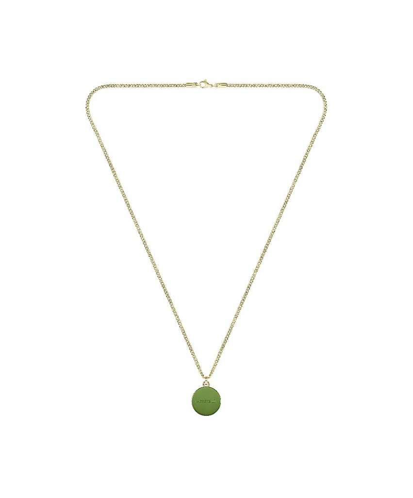 Collar Lacoste Vigor Acero Dorado y Verde Hombre 2040448