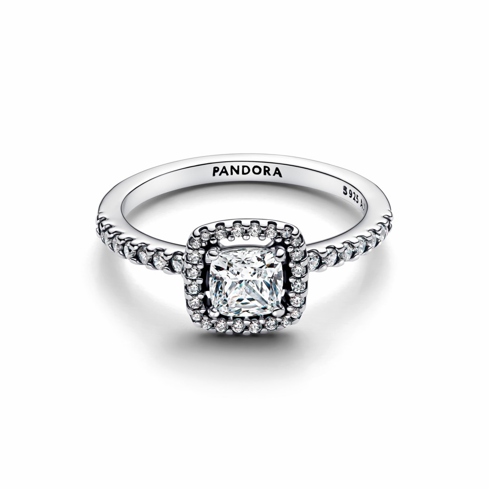 Anillo Pandora Halo Cuadrado Brillante 193555C02