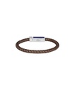 Pulsera Lacoste Rokel Piel Trenzada Marrón y Acero Inoxidable Hombre 2040450