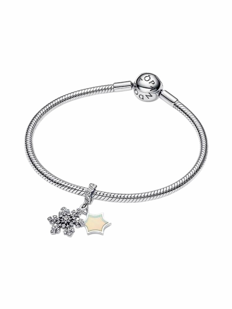 Charm Pandora Colgante Doble Copo Nieve Opalescente 794142C01