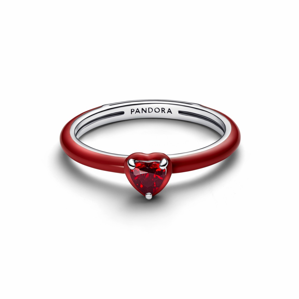 Anillo Pandora Corazón Chakra Rojo 193088C05