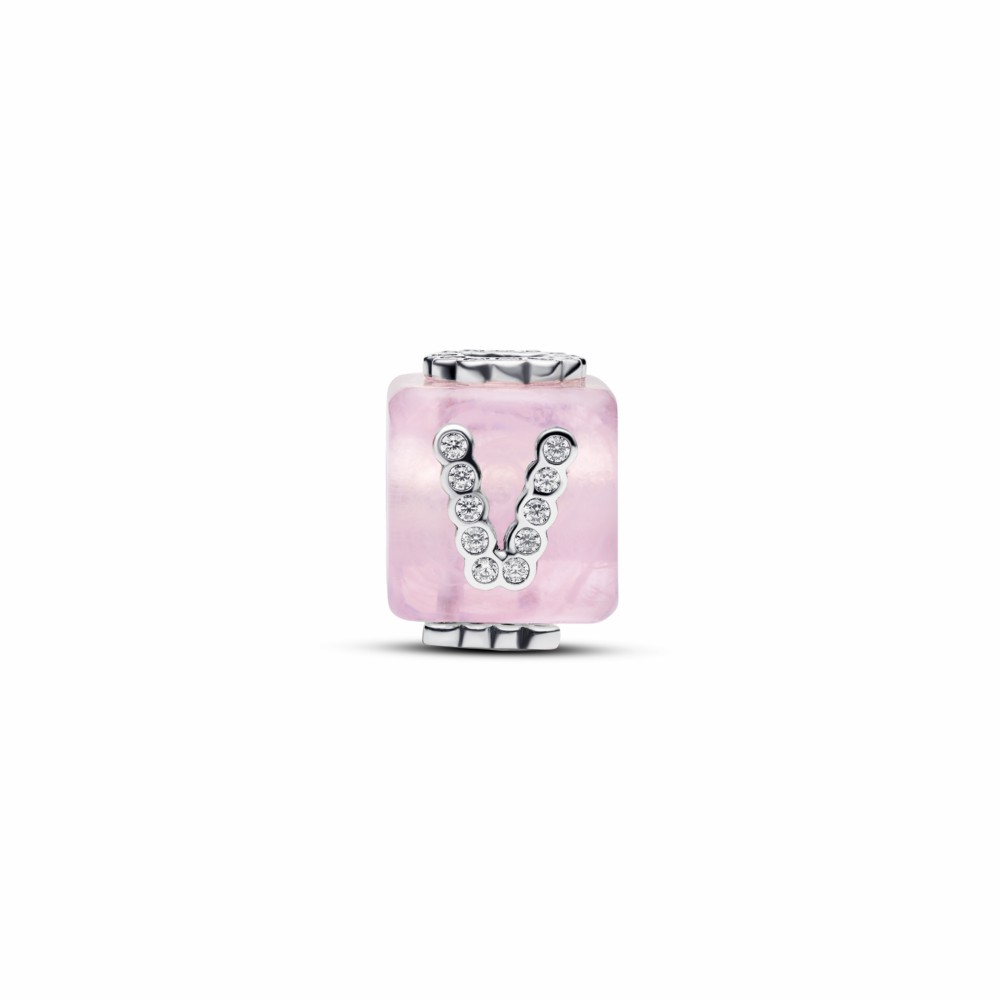 Charm Pandora Cubo Amor Cristal Murano Rosado 794433C01