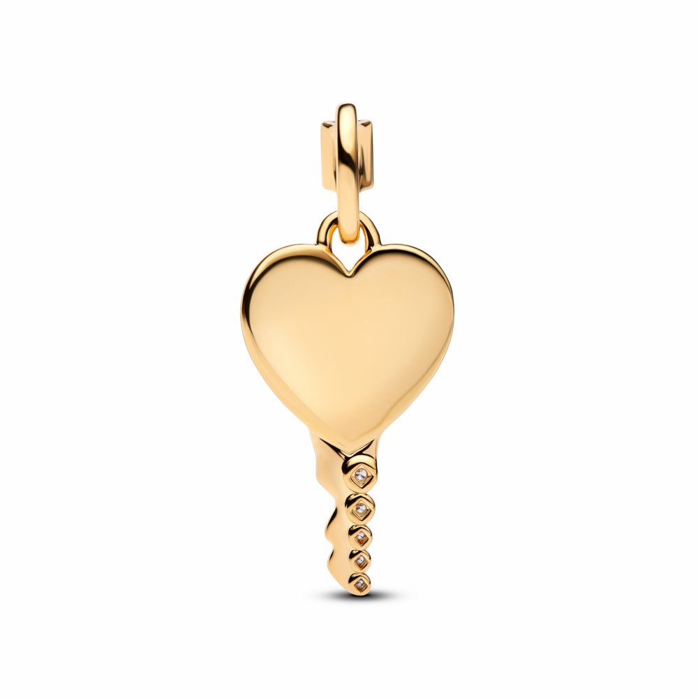 Colgante Pandora Etiqueta Grabable Llave Corazón Dorado 364353C01