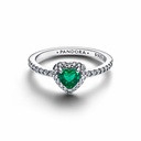 Anillo Pandora Corazón Verde Relieve 198421C07