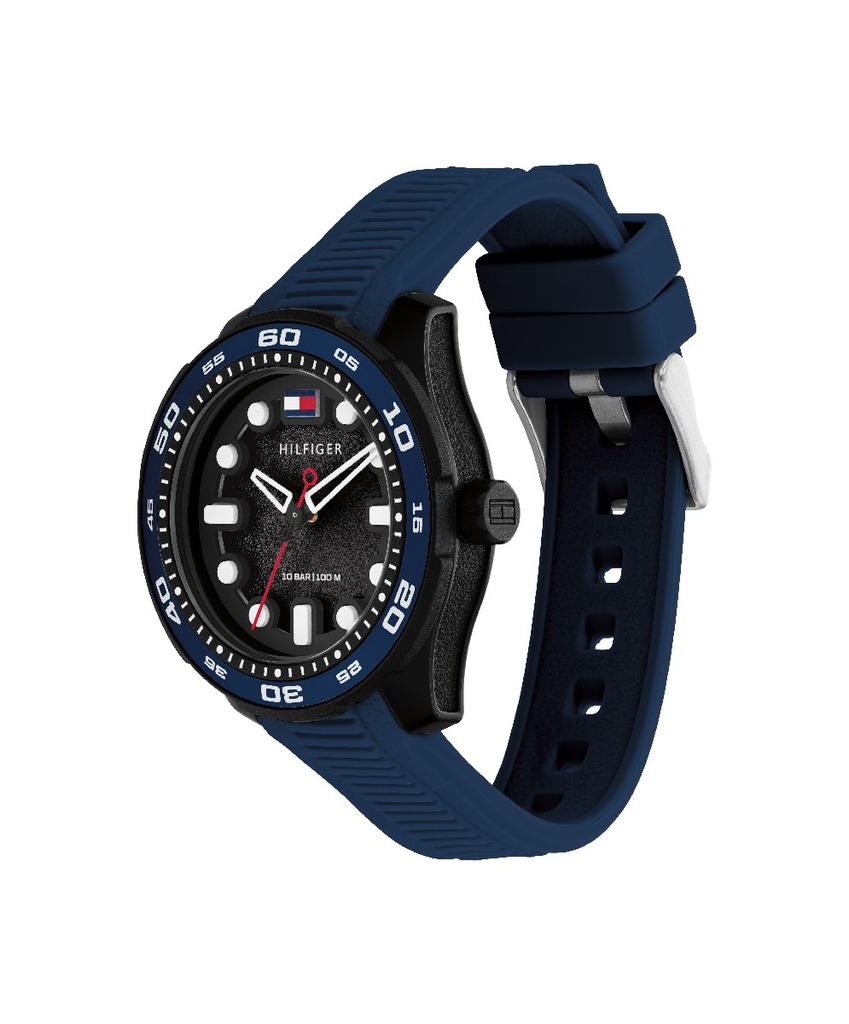 Reloj Tommy Hilfiger Analógico Niño Silicona Azul y Negro 1720053