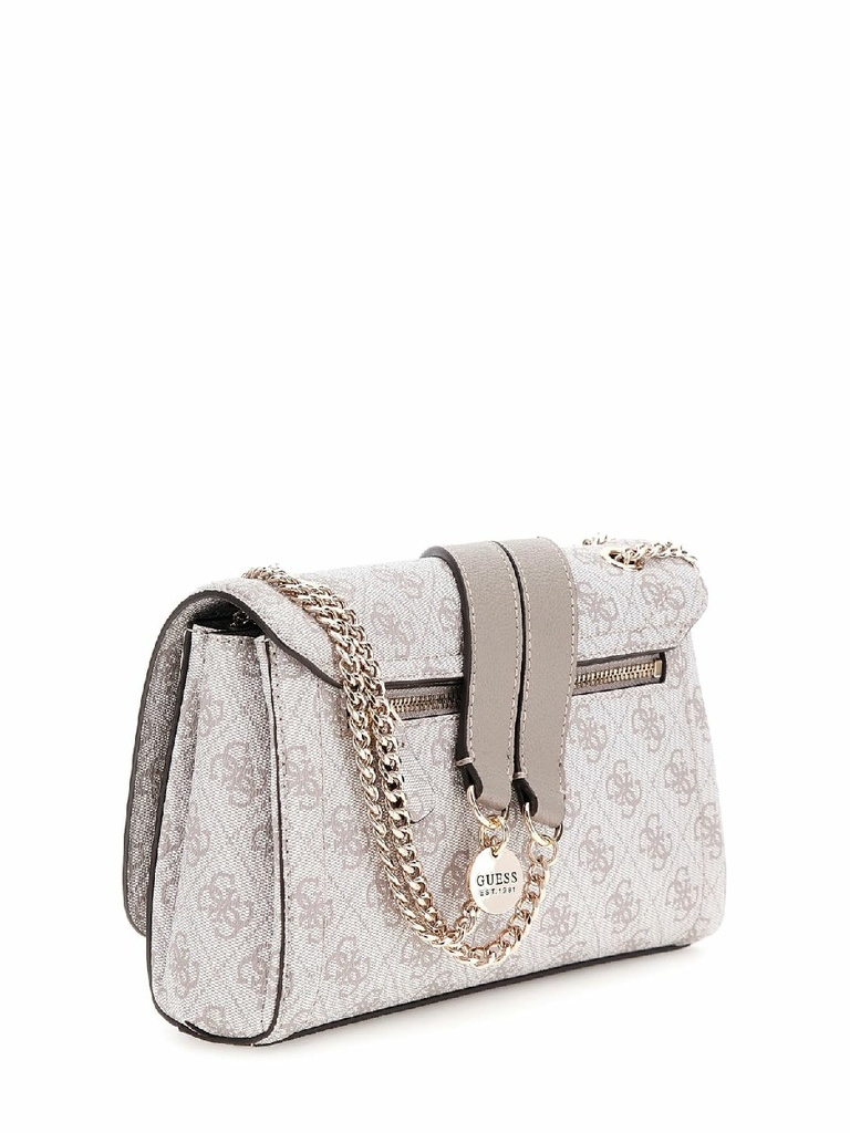 Bolso Guess Mini Bandolera Noelle Logotipo Gris HWBG967221-DKO