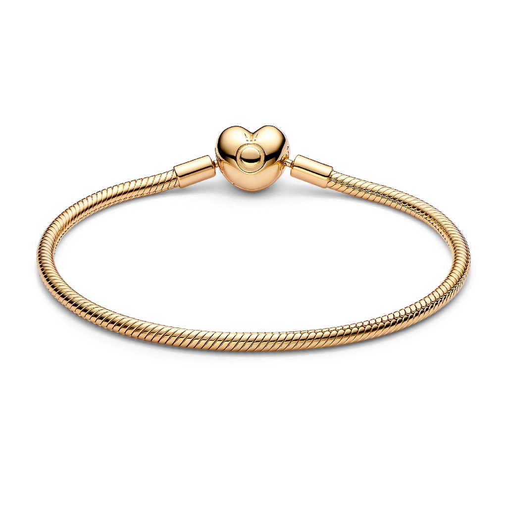 Pulsera Pandora Cadena Serpiente Cierre Corazón Moments Dorada 563050C00-18