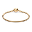 Pulsera Pandora Cadena Serpiente Cierre Corazón Moments Dorada 563050C00-18