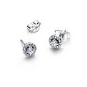 Pendientes Pandora Botón Halo Redondo Pavé  293019C01