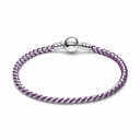 Pulsera Pandorea Cadena Caja Cordón Morado 593816C03