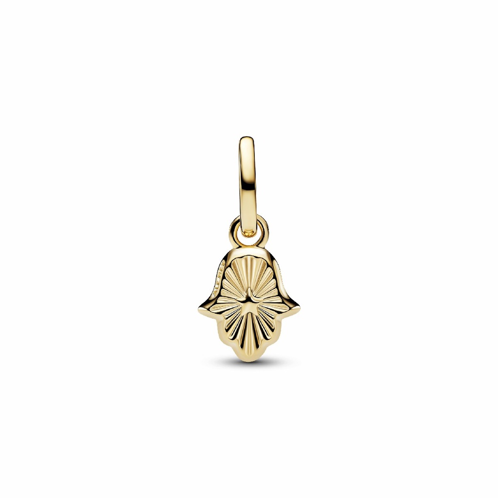 Charm Pandora Colgante Mini Dorado Mano de Fátima Verde 764612C01