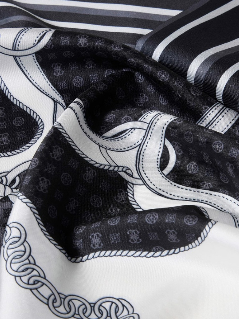 Pañuelo Guess Logo Peonía Negro Multi AW5489POL03-BLA