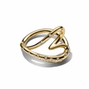 Anillo Pandora Corazón Forma Orgánica con Gemas Engastadas Dorado 164675C01