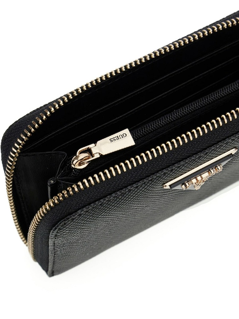 Cartera Guess Laurel Saffino II Slg Med Zip Around Negra SWZG7459140-BLA