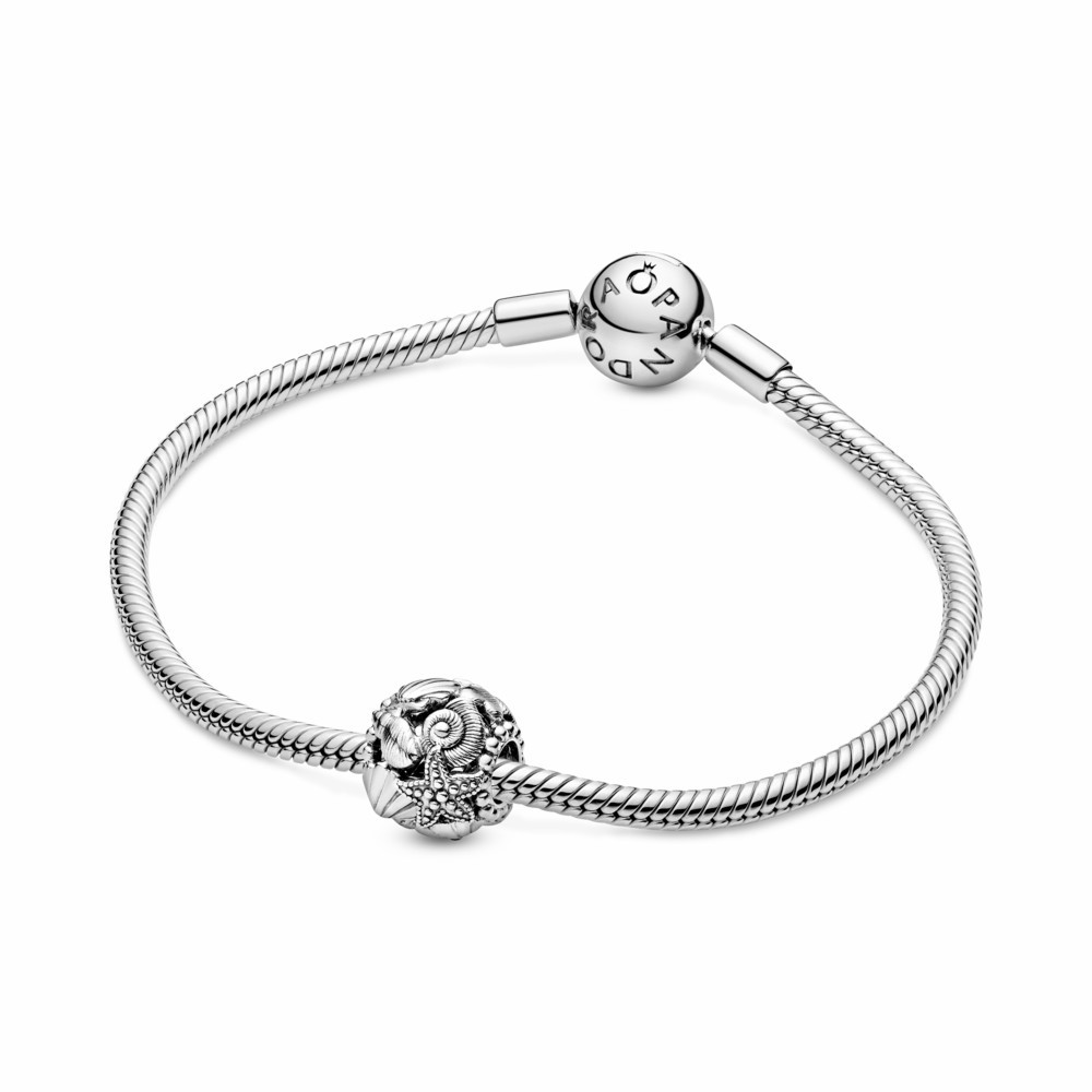 Charm Pandora Estrella lde Mar, Conchas y Corazones Filigrana