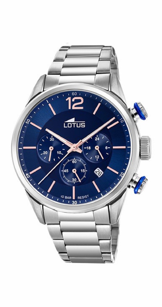 Reloj Lotus Chrono Hombre Acero Esfera Azul 18688/2