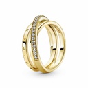 Anillo Pandora Shine Cruzado Triple Alianza 169057C01