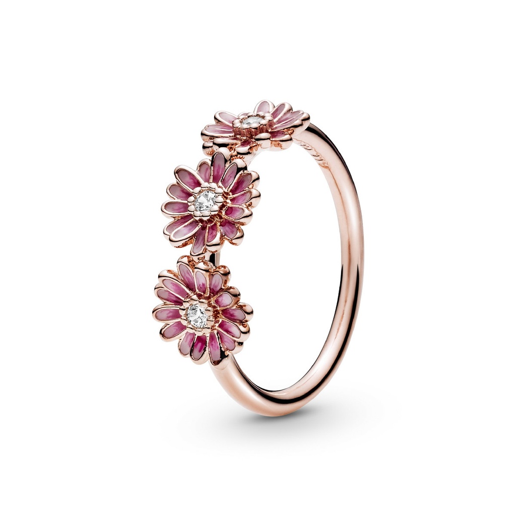Anillo Pandora Rose Trío de Margaritas Rosas