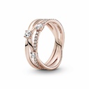 Anillo Pandora Rose Triple Banda Brillante 189400C01