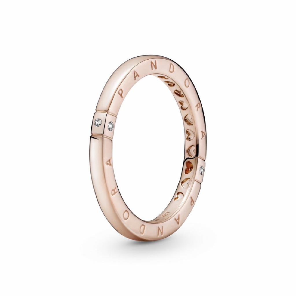 Anillo Pandora Rose Logotipo & Corazones 189482C01