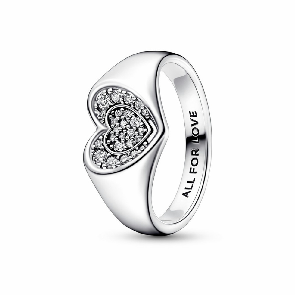 Anillo Pandora Sello Corazón Radiante en Pavé 192491C01
