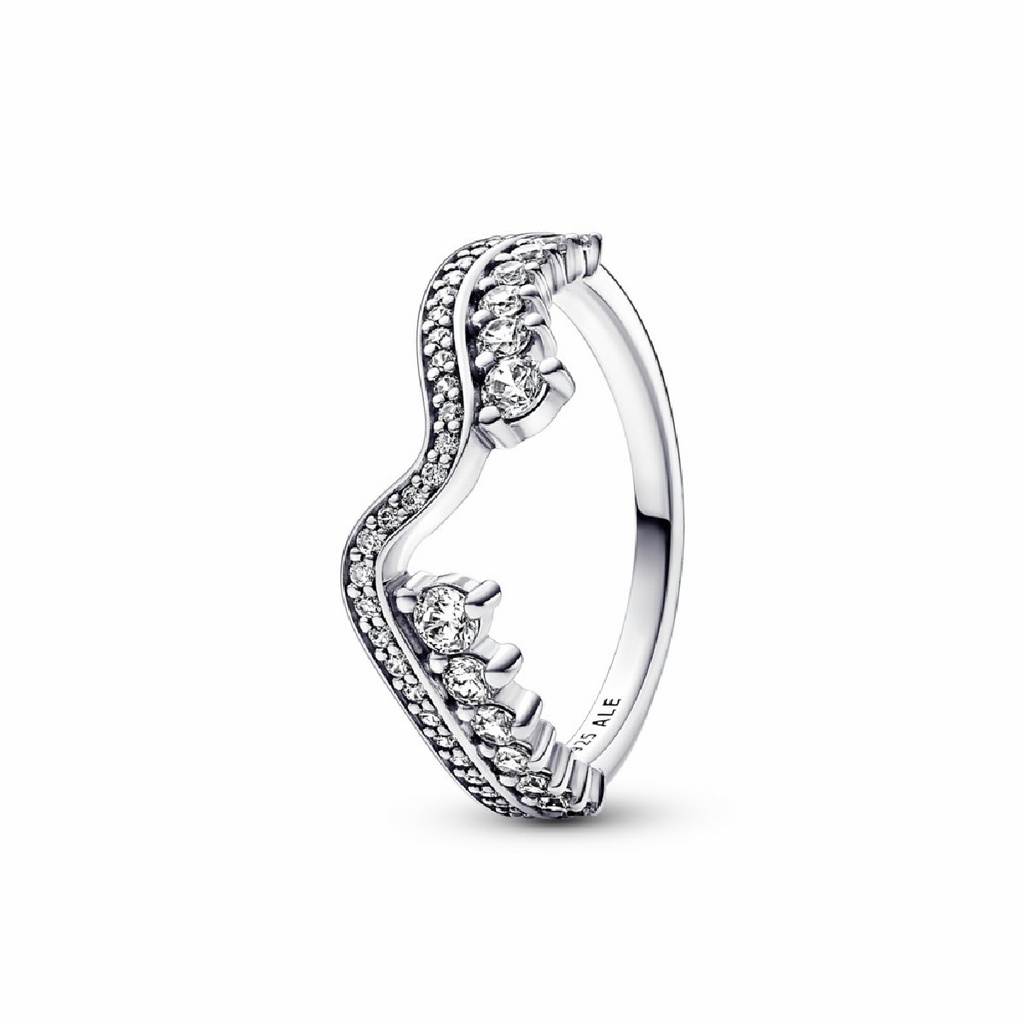 Anillo Pandora Ola Asimétrica Brillante