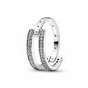 Anillo Pandora Doble banda Logo y Pavé 192779C01