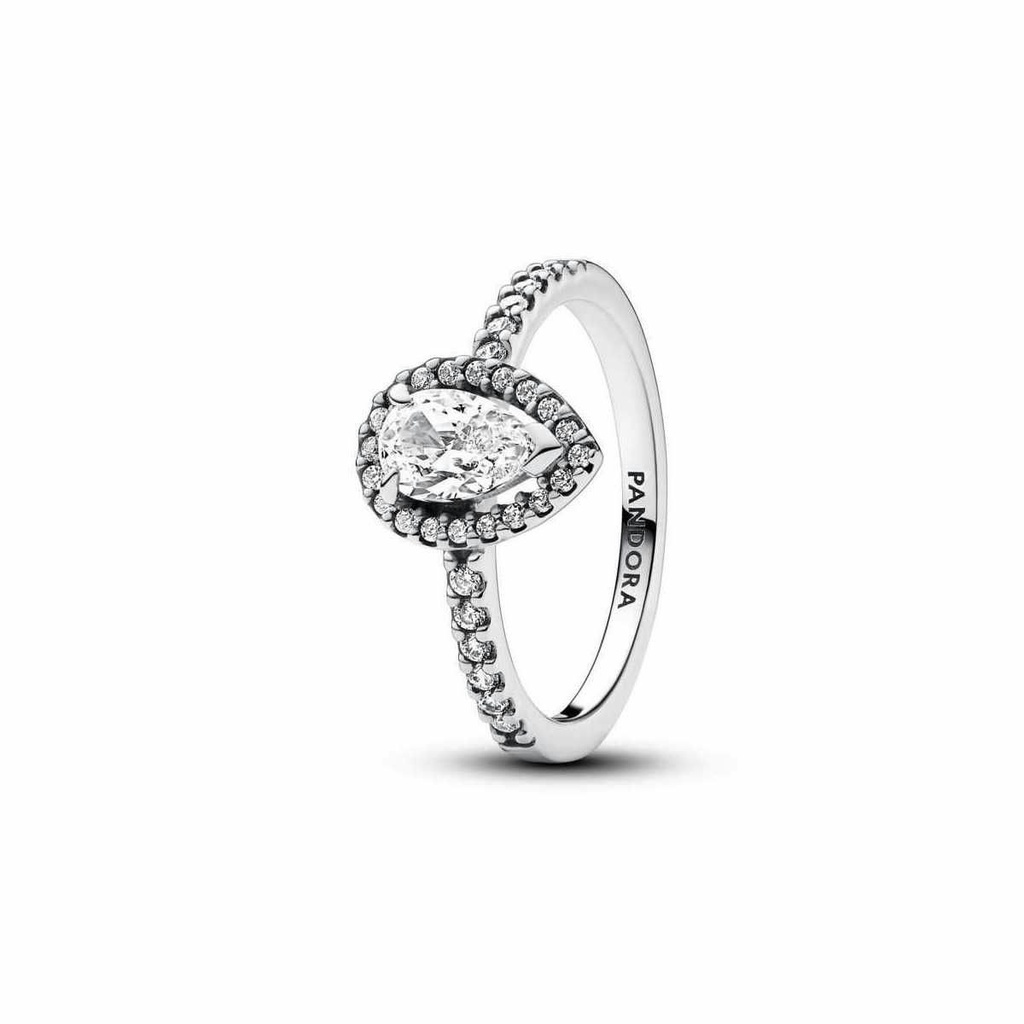 Anillo Pandora Halo de Pera Brillante