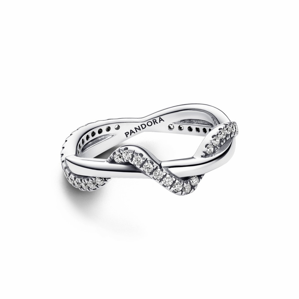 Anillo Pandora Ola Brillante Entrelazada