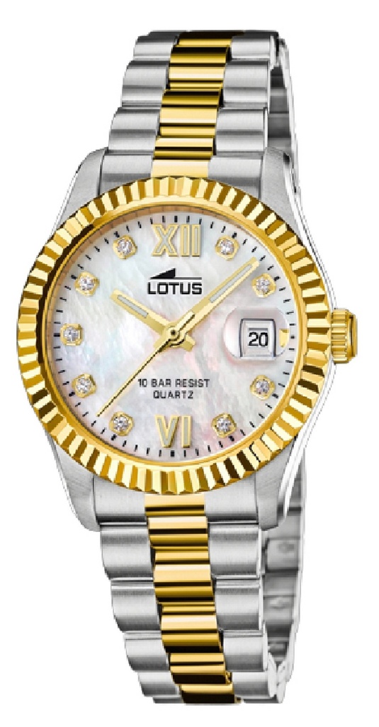Reloj Lotus Mujer Acero Bicolor Esfera Nácar