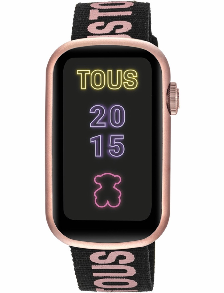 Reloj Tous Smartwatch Mujer T-Band Correa Intercambiable Nylon/Silicona negro/rosa 200351092