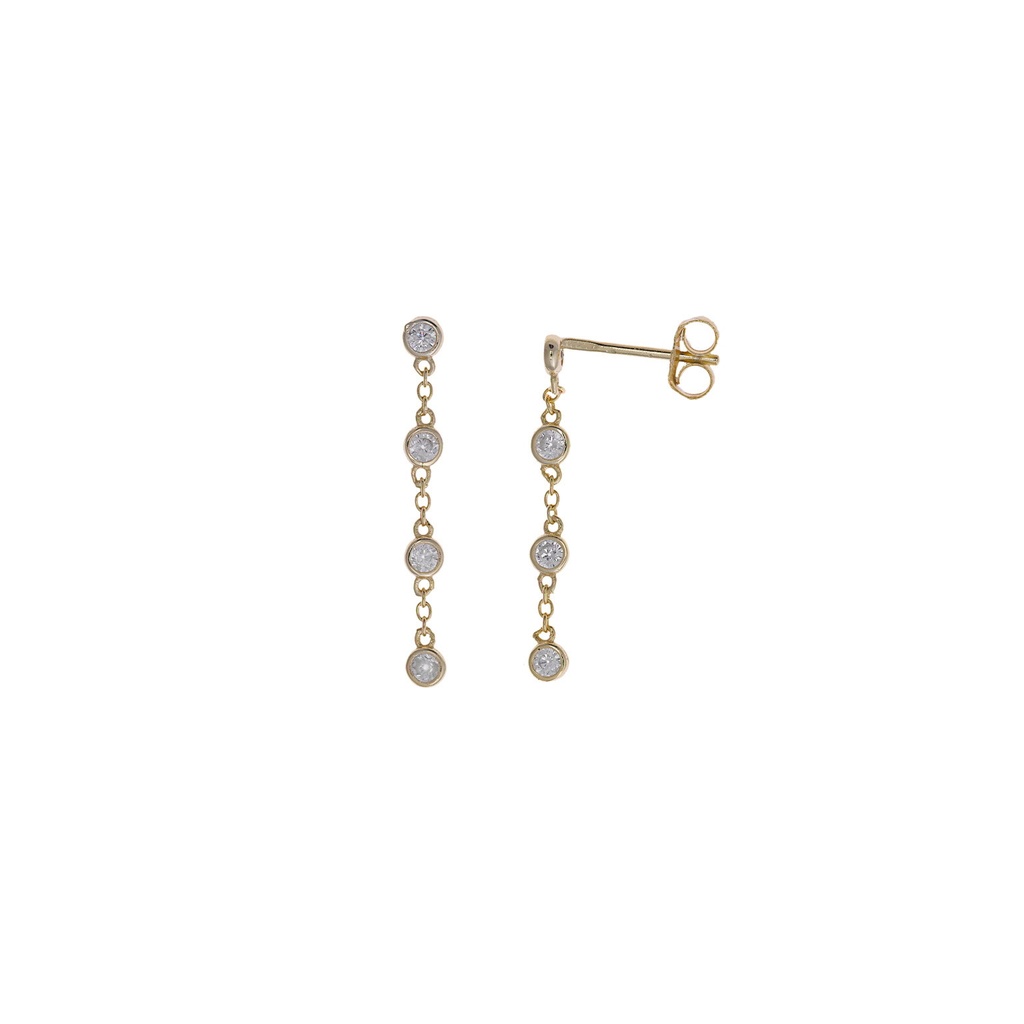 Pendientes Plata Chapado Dorado Cadena  C213A0169