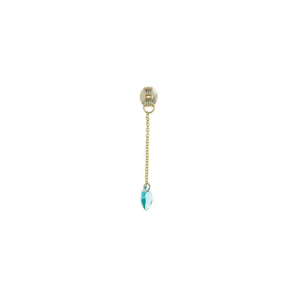 Charm Salvatore Plata Chapado Dorado Cadena Circonita Turquesa 213CH066