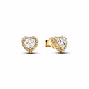 Pendientes Pandora Botón Corazón Elevado Brillante
