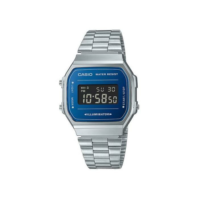 Reloj Casio Collection Hombre Plateado y Azul A168WEM-2BEF
